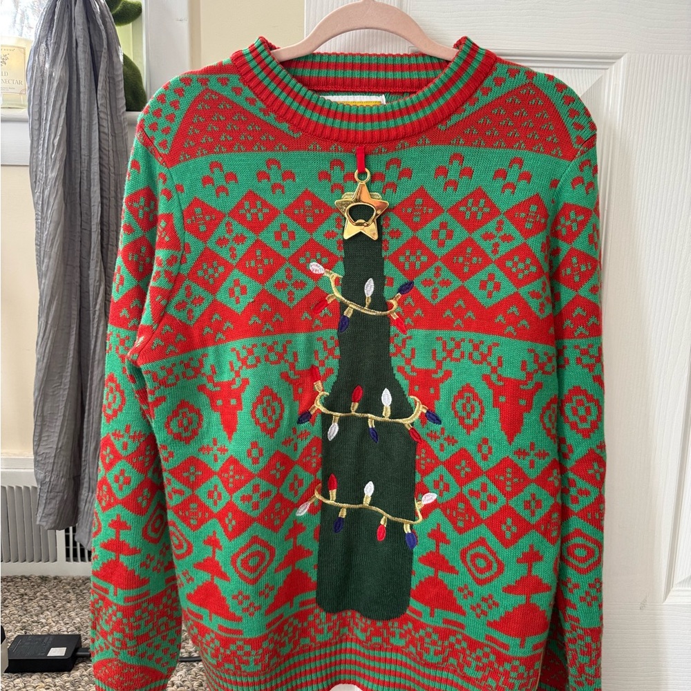Tipsy Elves Beer Bottle Opener Ugly Christmas Sweater